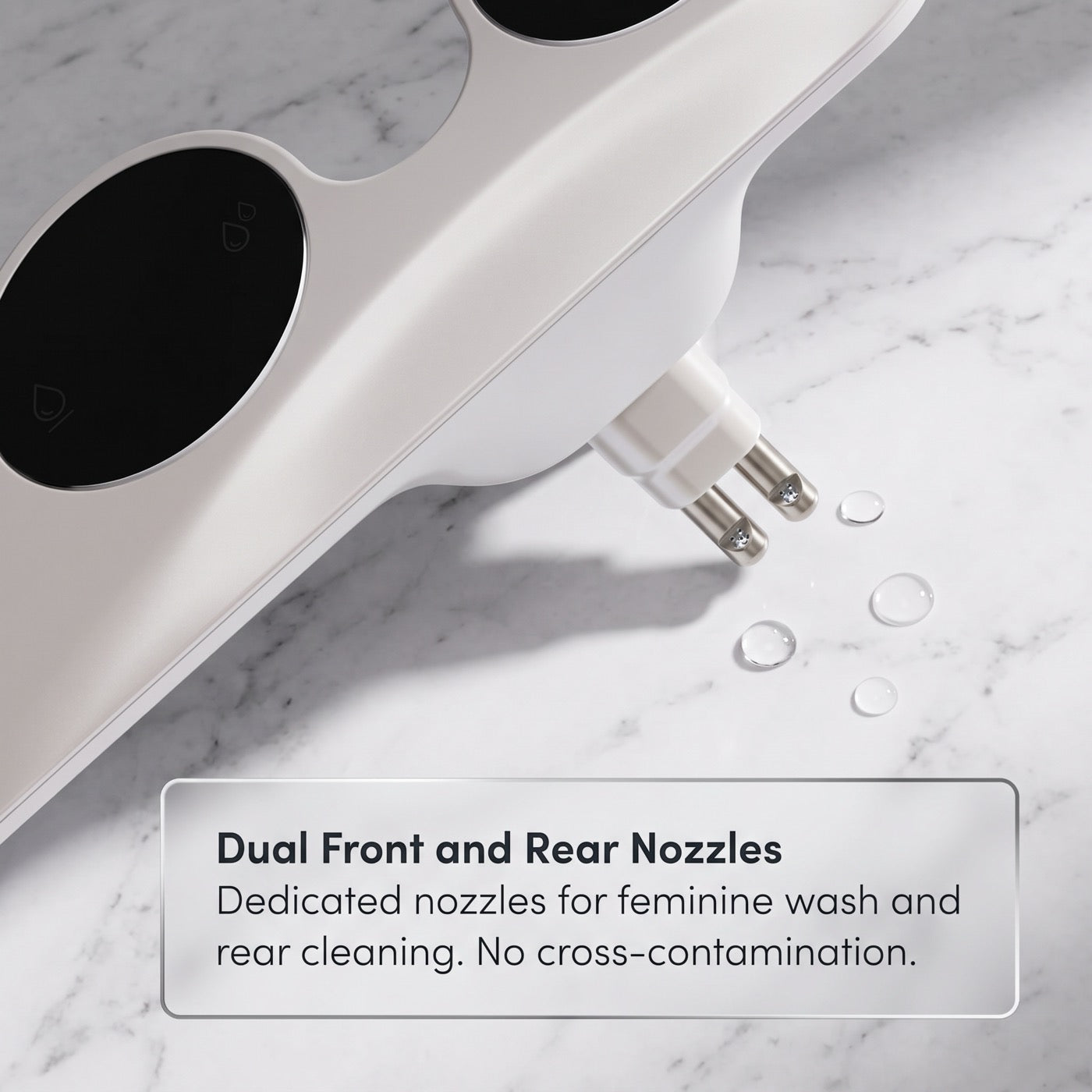 Dual front and rear nozzles