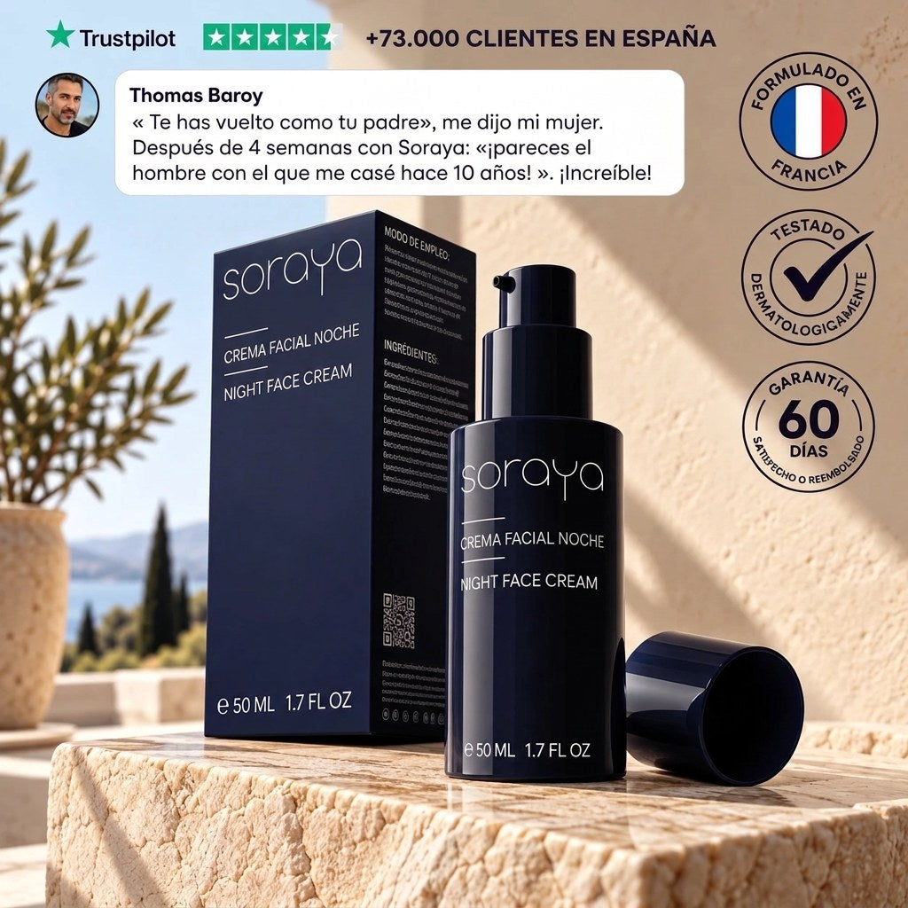 Soraya – Crema Facial de Noche Antiedad Hombre 40+ | 50 ml