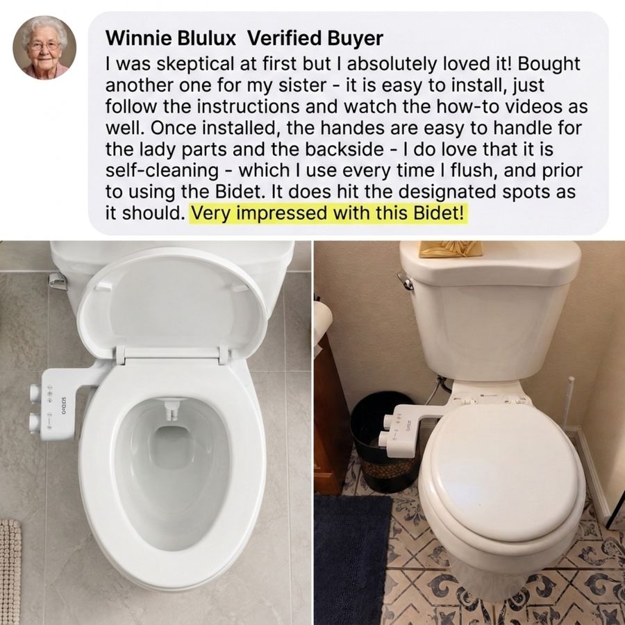 Customer review from Winnie Blulux: very impressed with this bidet